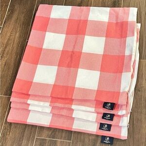 Phantoscope Linen Blend Euro Sham Set, 4 Pink and White Checked, 20X20